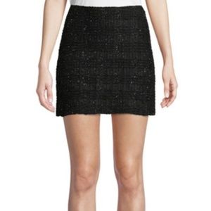 Alice + Olivia Black Tweed Mini Skirt